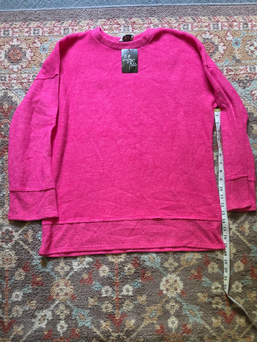 Cherish Small Cozy Women's Fuchsia Crewneck Sweater 2